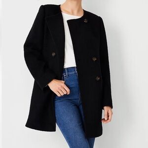 ANN TAYLOR Wool Blend Crew Neck Coat NWOT